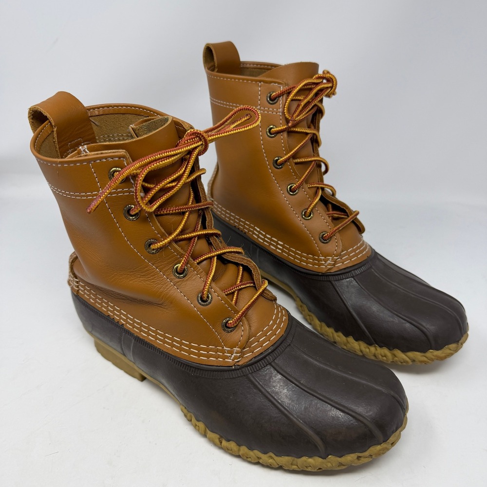 L.L.‎ Bean 8" Duck Boots Womens 8 Brown Tan Leather Waterproof Excellent